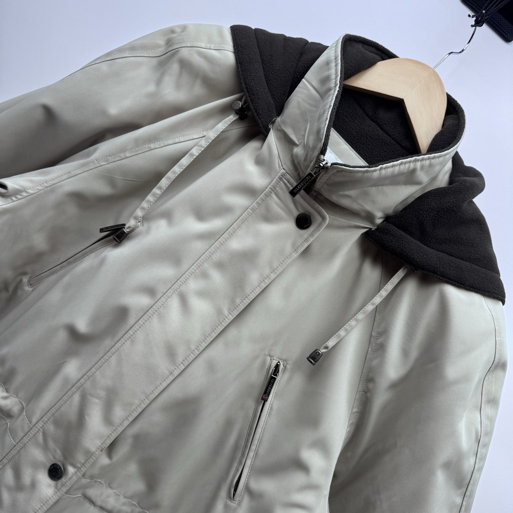 Liz Claiborne Women's Size Large Beige Hooded Fleece-Lined Winter Parka Jacket